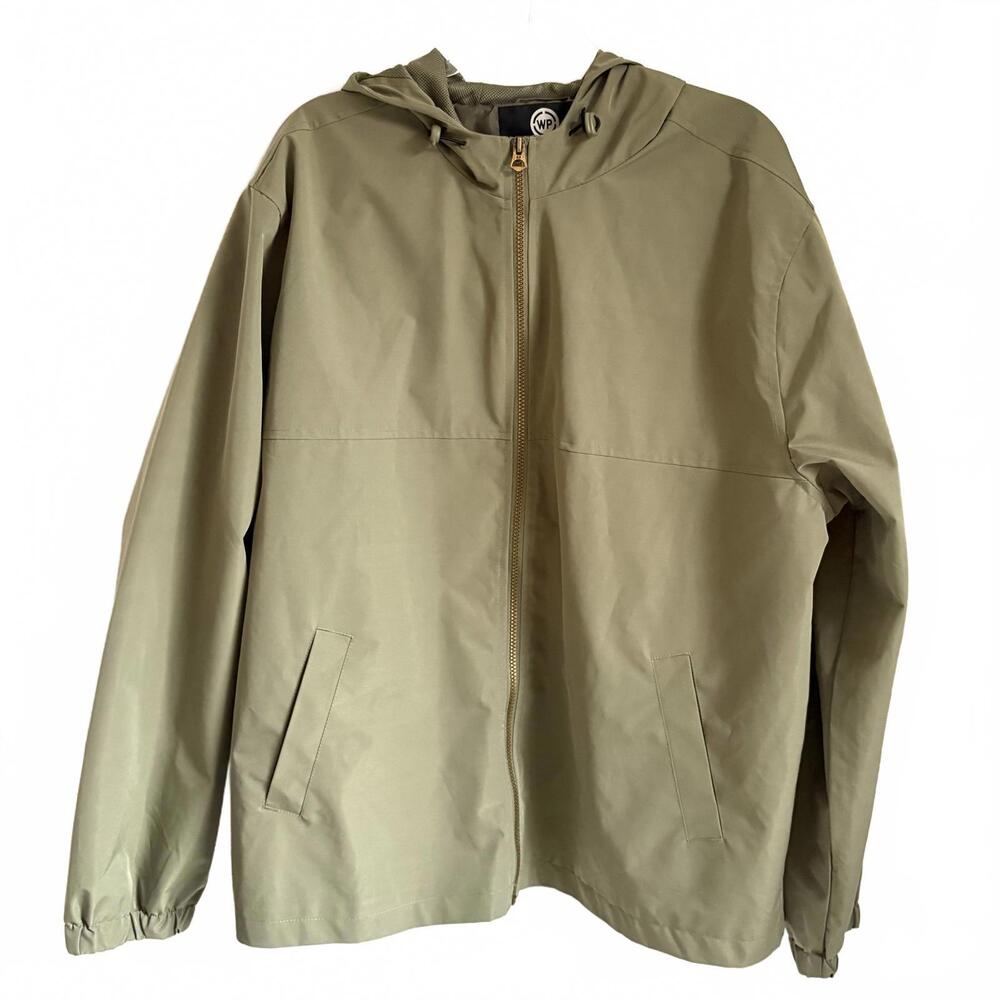 Weatherproof | Men’s Olive Green Lightweight Shell Jacket Zip Up Hood Size XXL